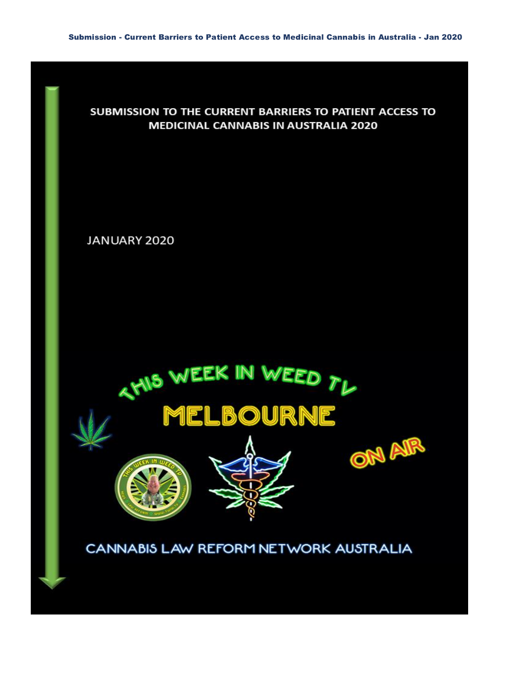 Current Barriers to Patient Access to Medicinal Cannabis in Australia - Jan 2020