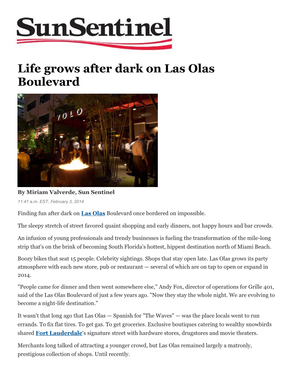 Life Grows After Dark on Las Olas Boulevard