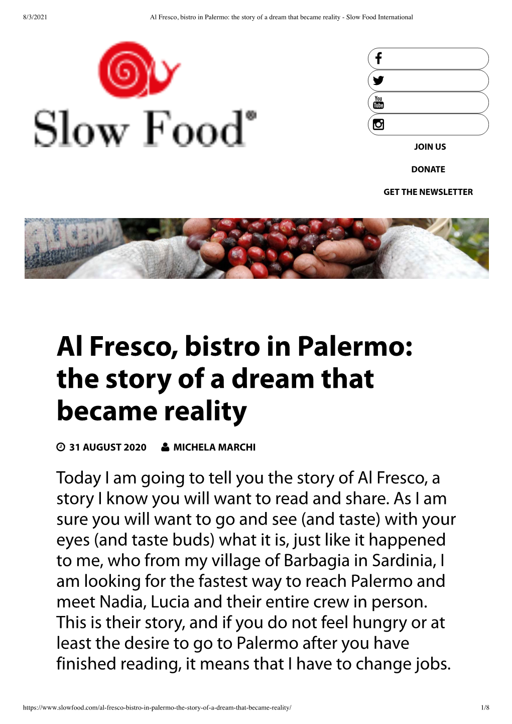 Al Fresco, Bistro in Palermo: the Story of a Dream That Became Reality - Slow Food International