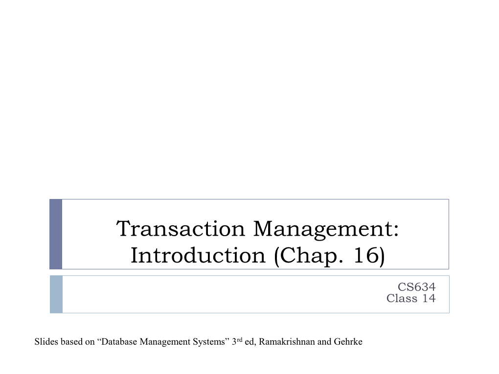 Overview of Transaction Management