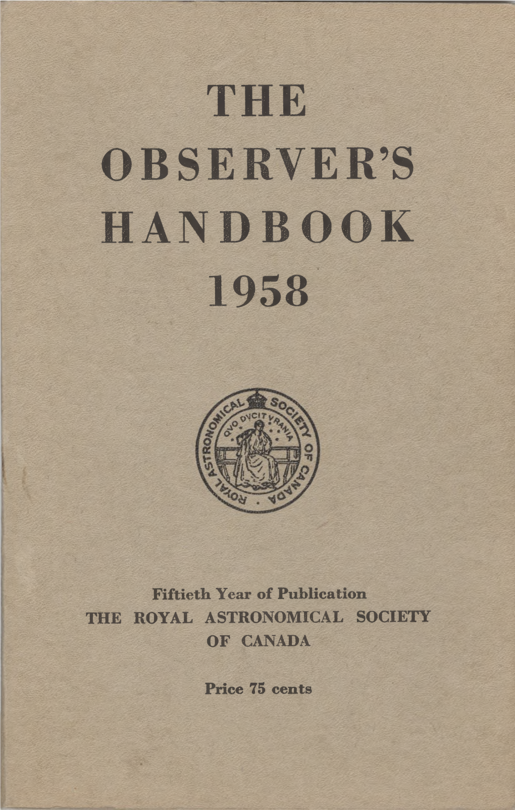 The Observer's Handbook 1958