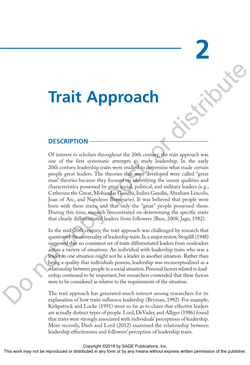 Trait Approach