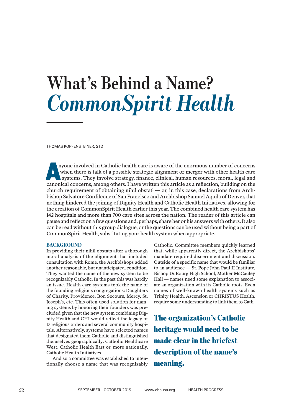 What's Behind a Name Commonspirit Health