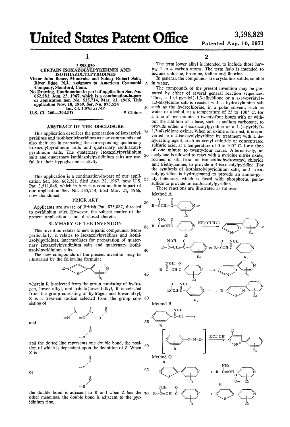 United States Patent Office Patented Aug