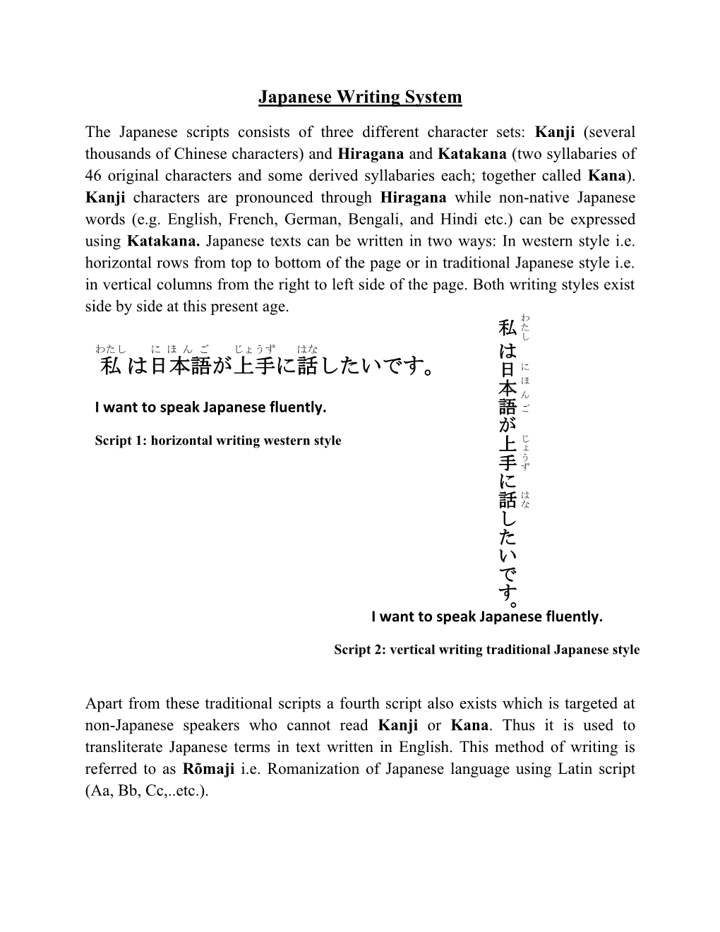 Japanese Writing System