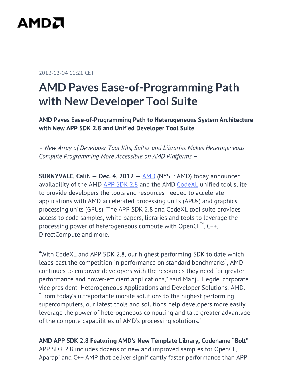AMD Paves Ease-Of-Programming Path with New Developer Tool Suite