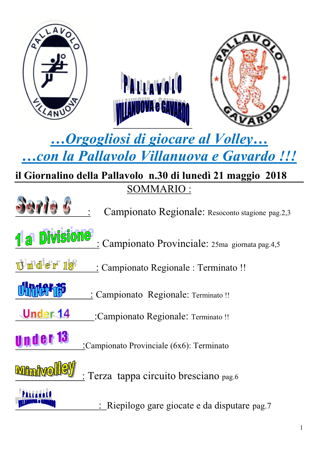 Campionato Regionale: Resoconto Stagione Pag.2,3