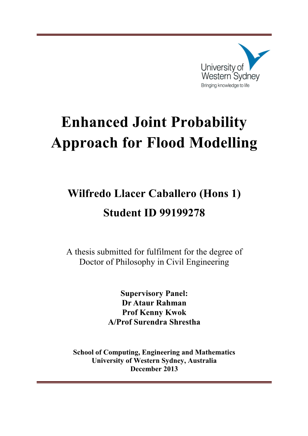 Enhanced Joint Probability Approach for Flood Modelling