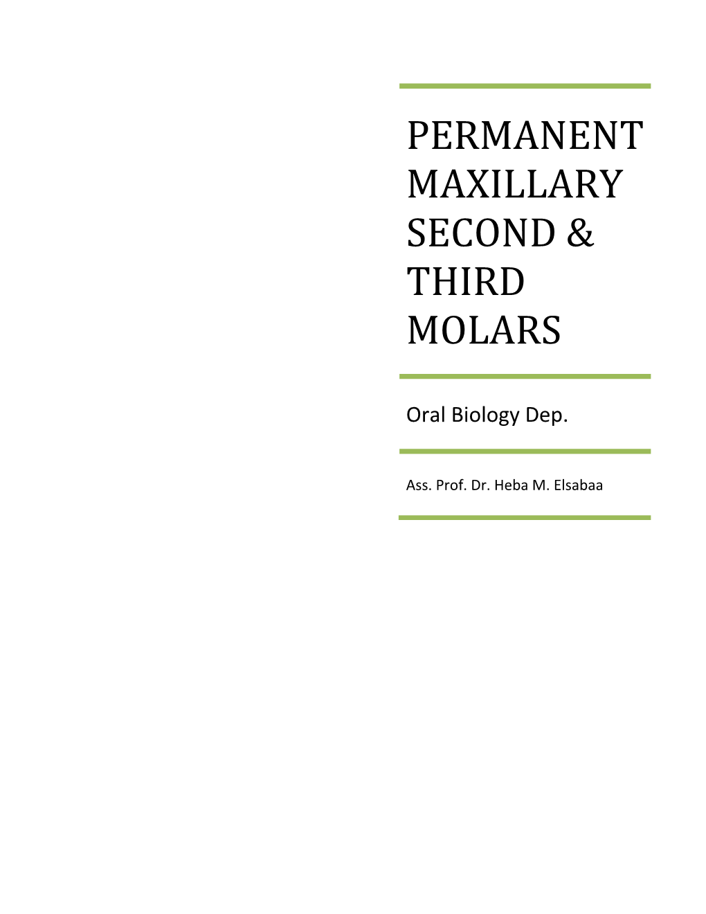 Permanent Maxillary Second & Third Molars