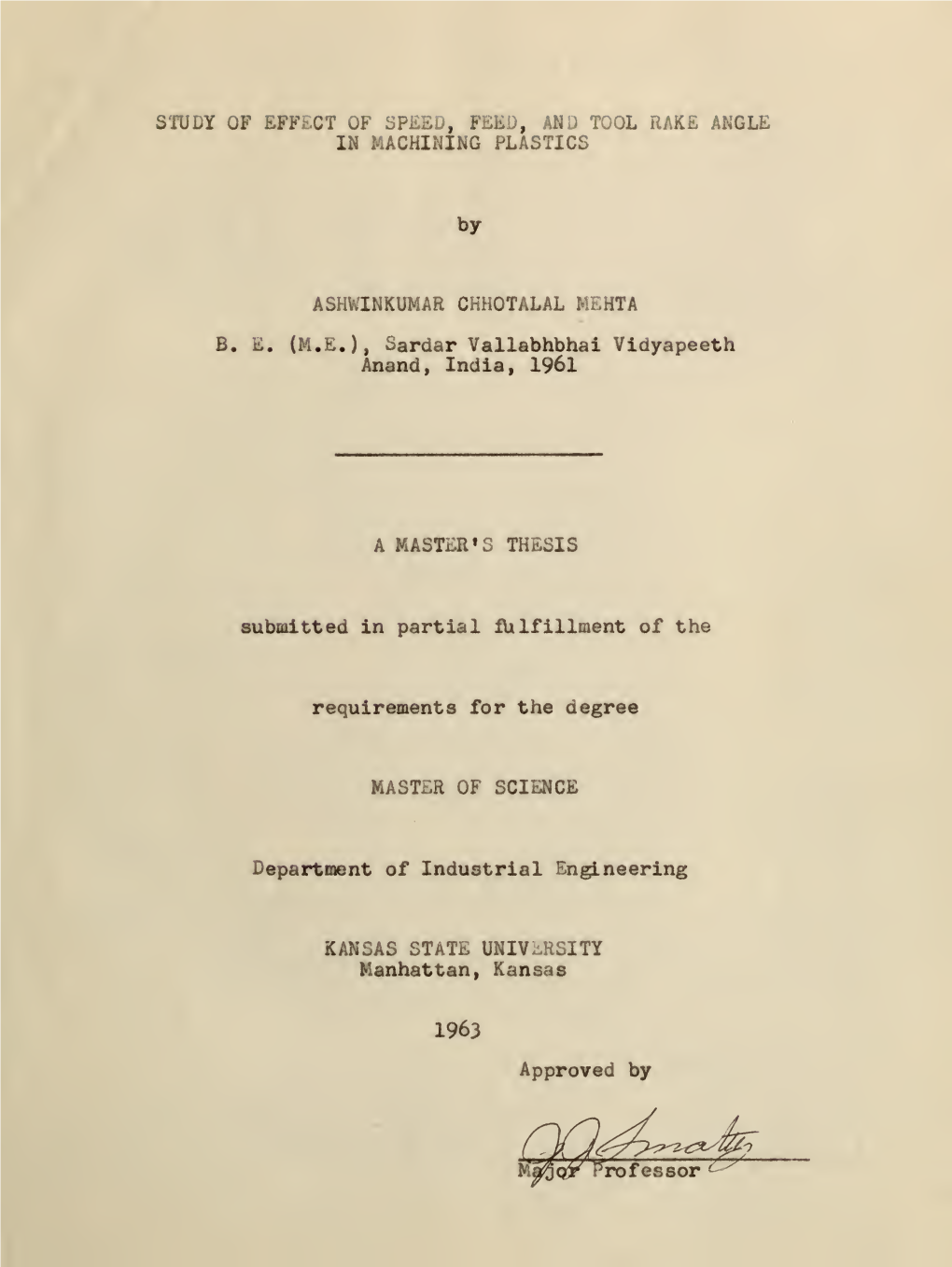 Study of Effect of Speed, Feed, and Tool Rake Angle in Machining Plastics