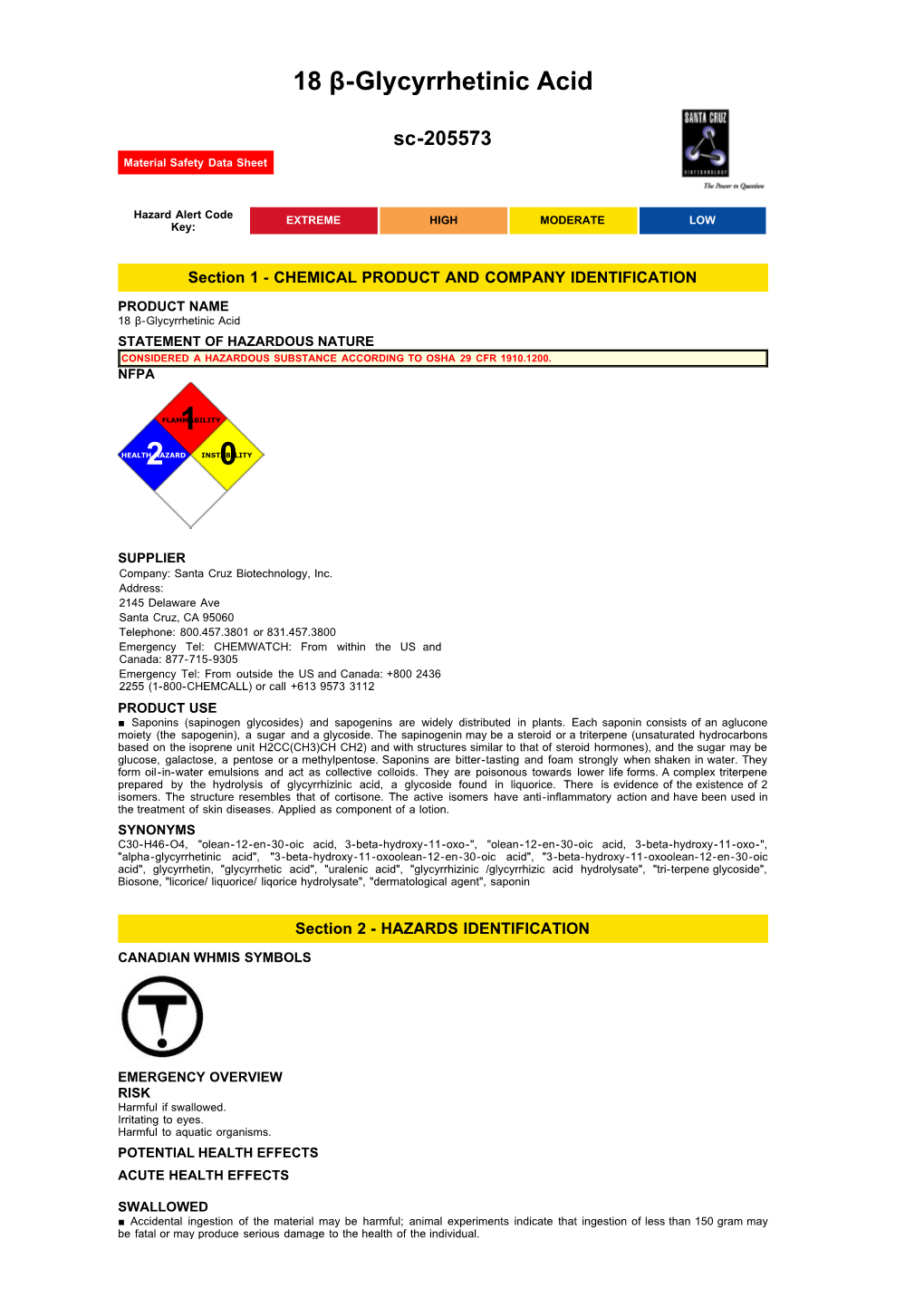 18 Β-Glycyrrhetinic Acid