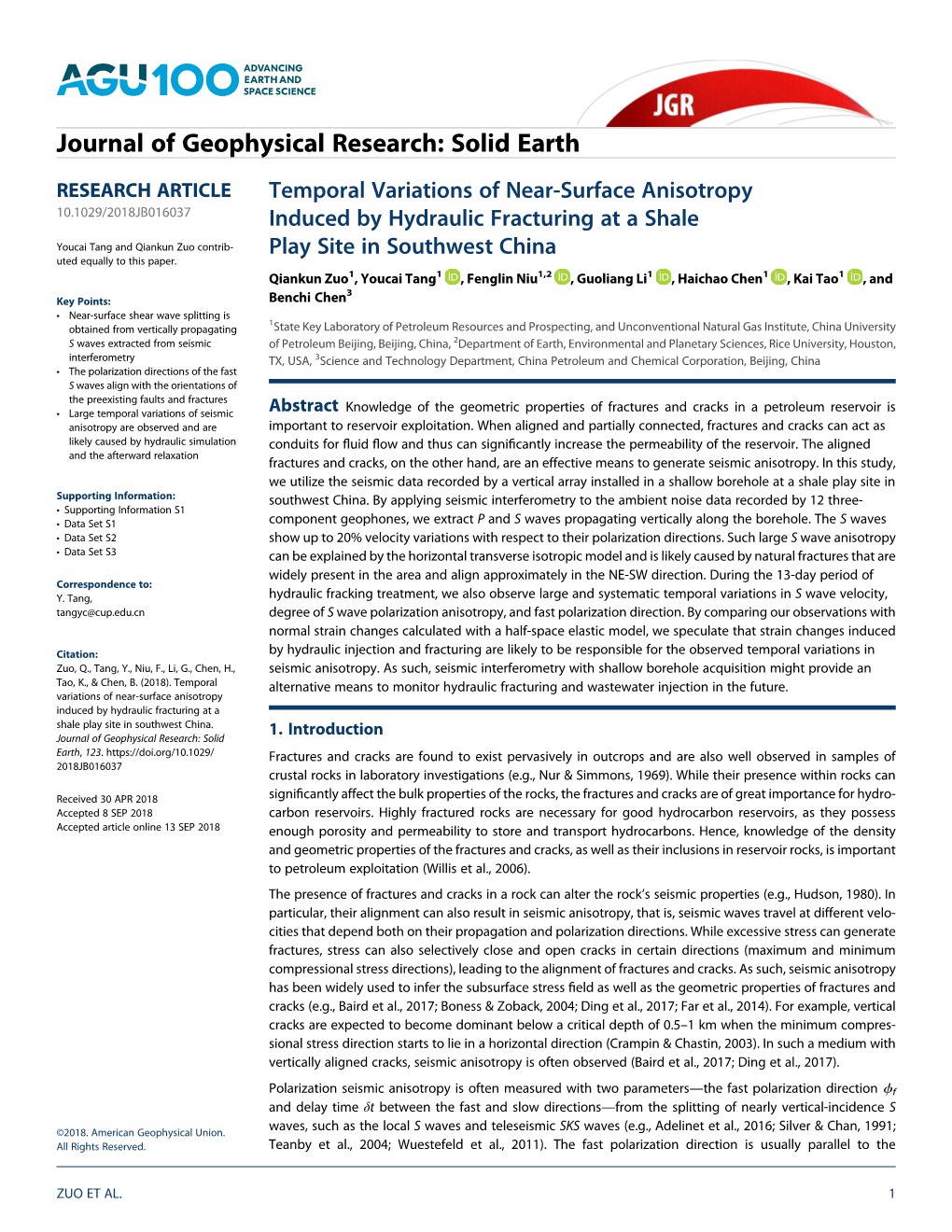 Temporal Variations of Near-Surface Anisotropy Induced by Hydraulic