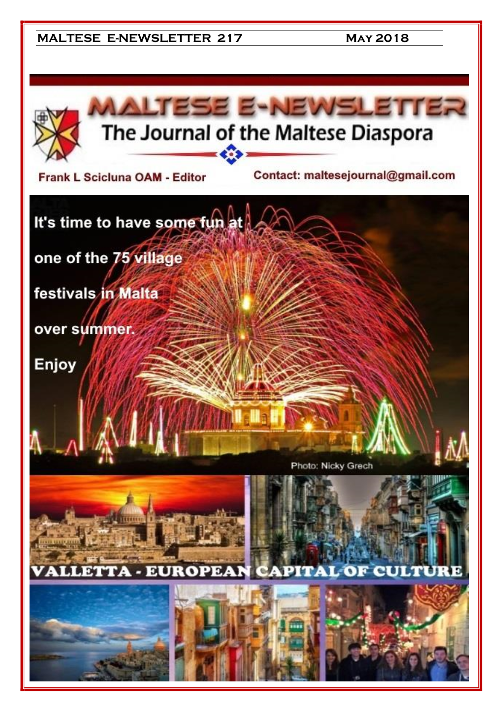 MALTESE E-NEWSLETTER 217 May 2018 1