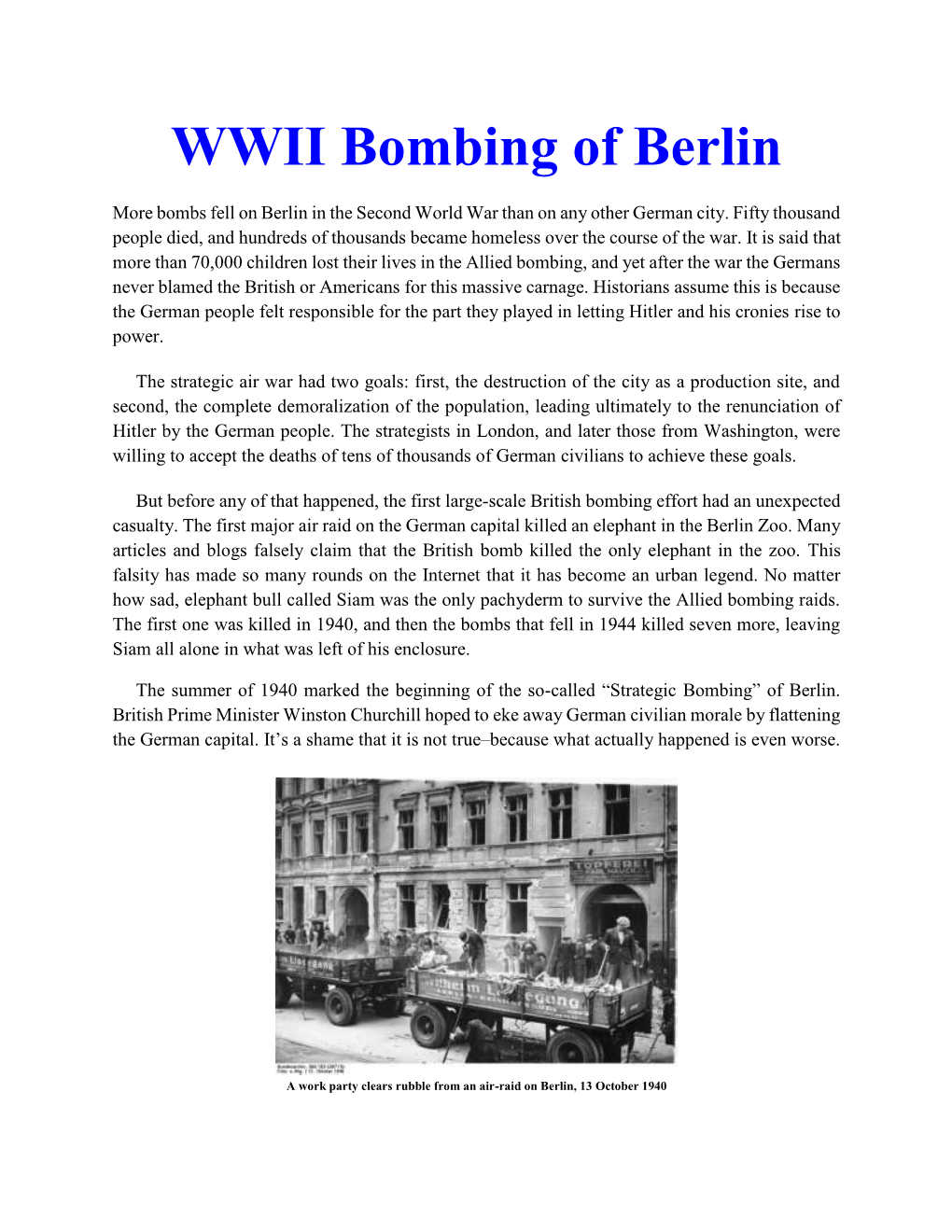 WWII Bombing of Berlin