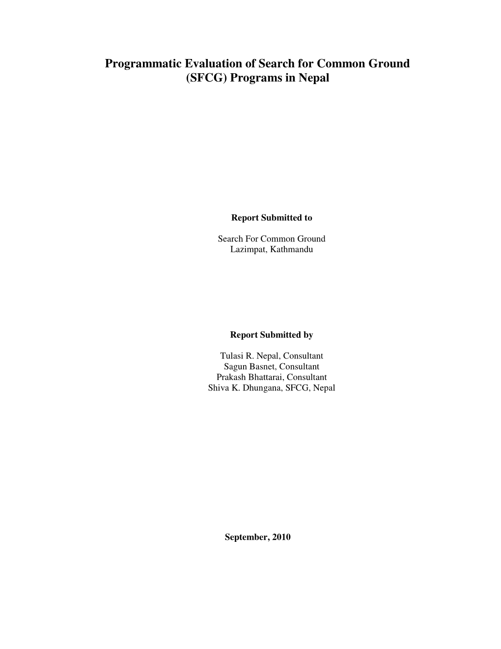 Programs in Nepal