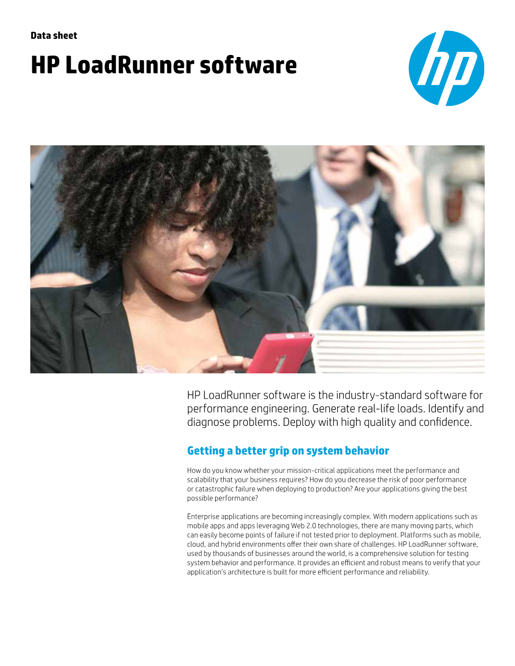 HP Loadrunner Software—Data Sheet