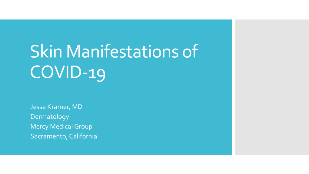 6.4.20 Skin Manifestations of Covid-19