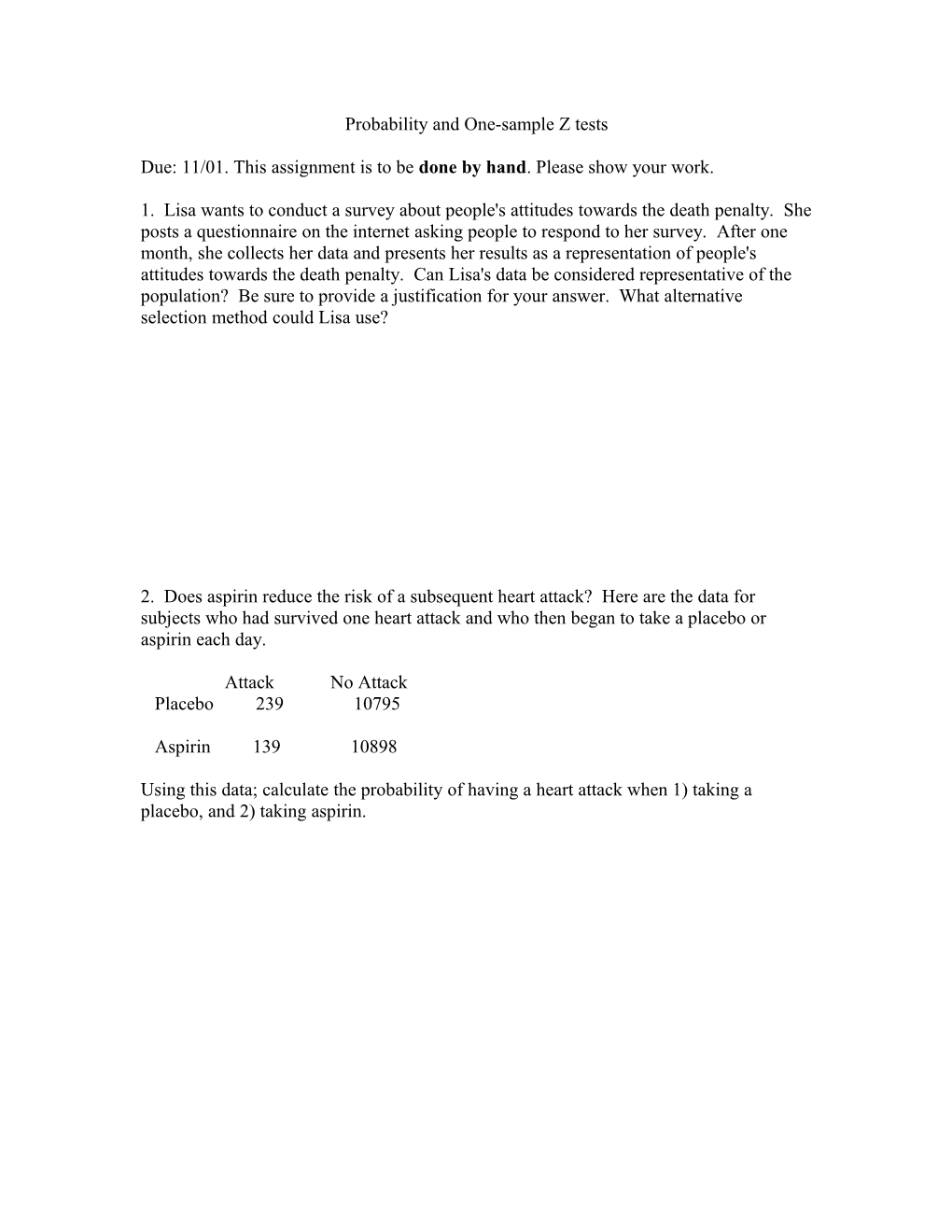 Probability And One-Sample Z Tests