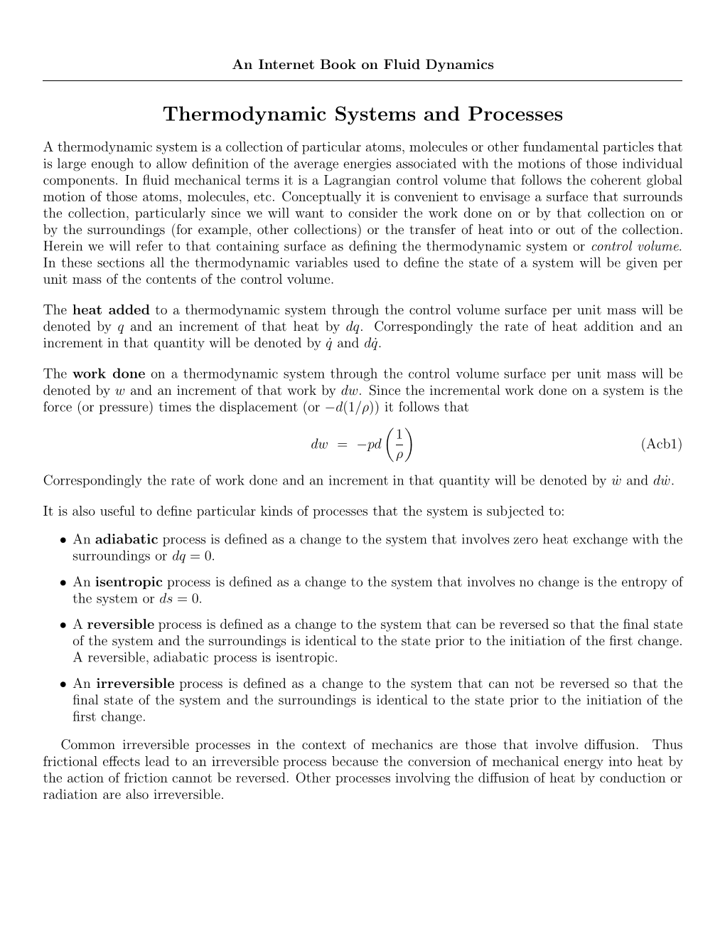 Thermodynamic Systems and Processes