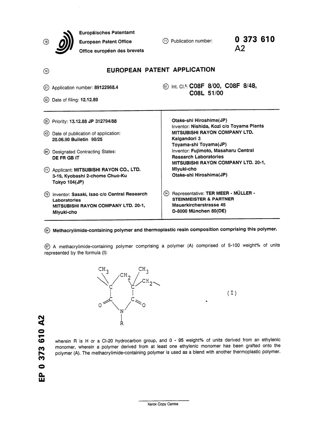 Methacrylimide-Containing Polymer and Thermoplastic Resin Composition Comprising This Polymer