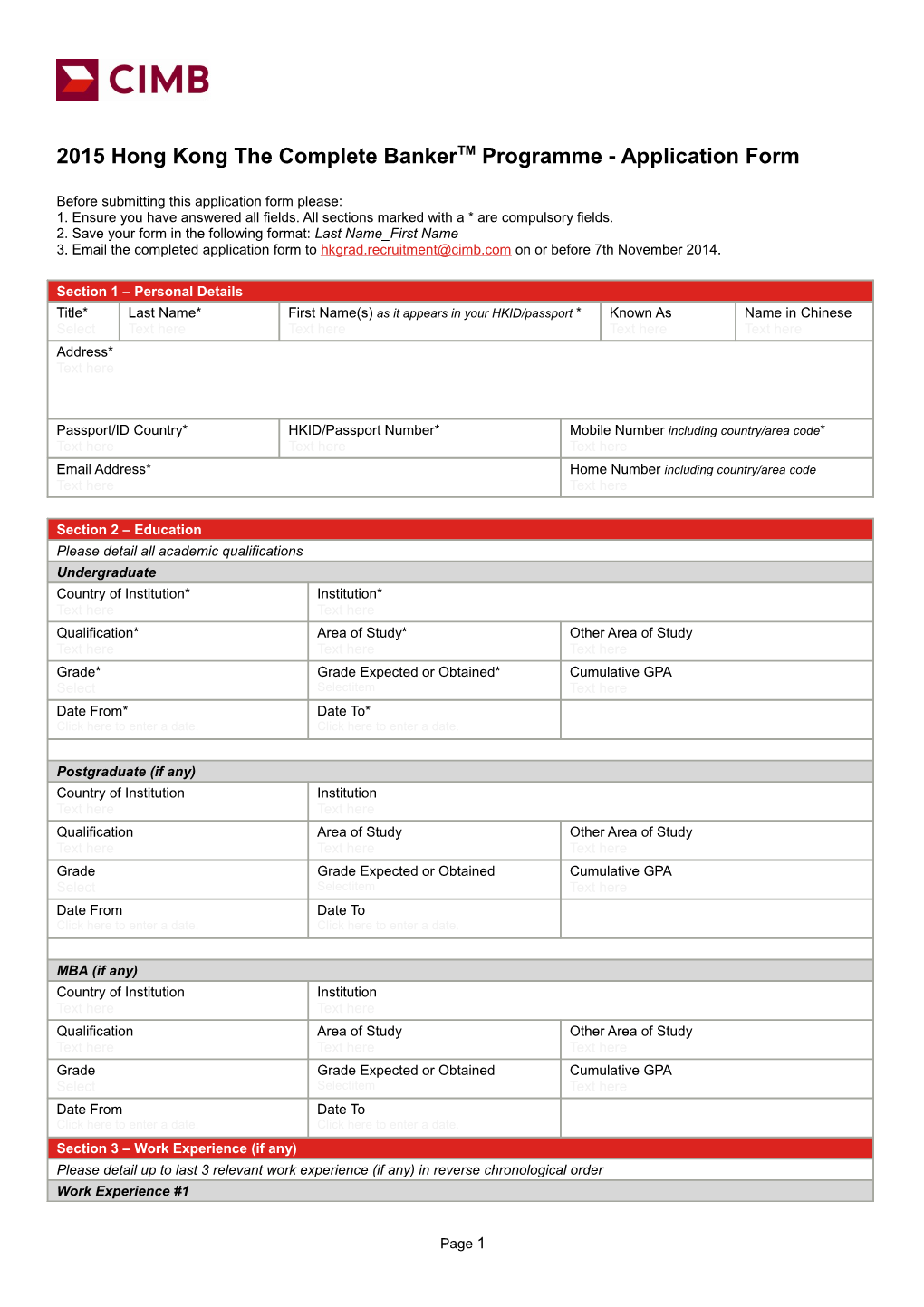 2014 HK TCB Programme App Form