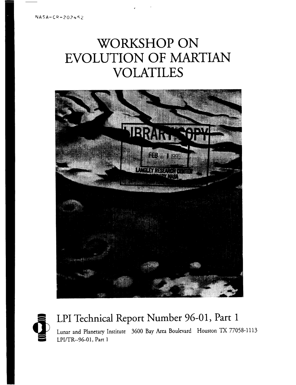 Workshop on Evolution of Martian Volatiles