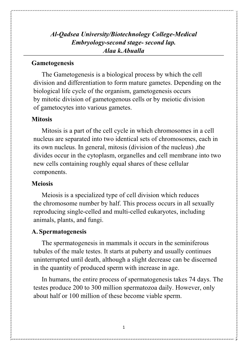 Meiosis Meiosis Is a Specialized Type of Cell Division Which Reduces the Chromosome Number by Half