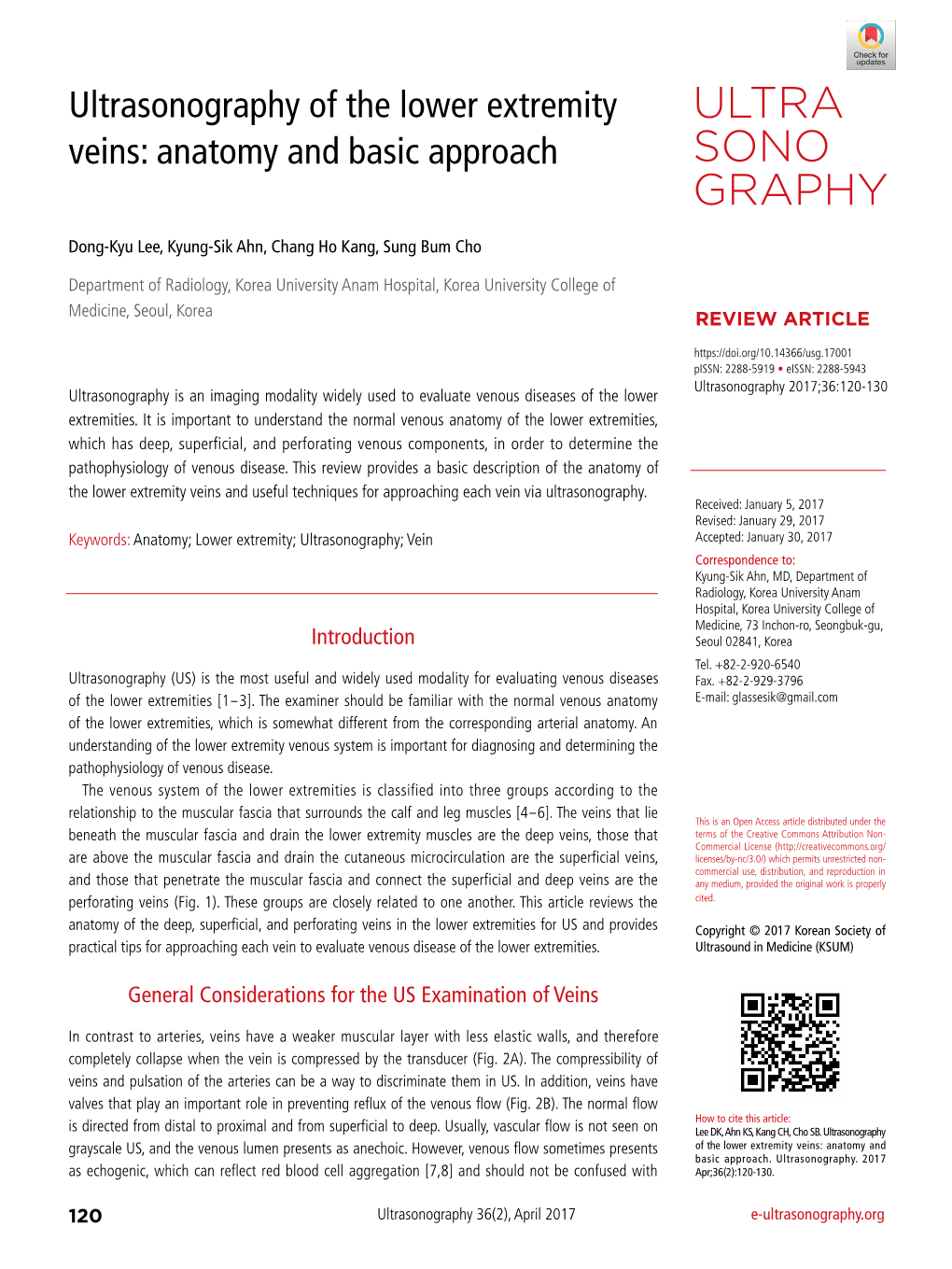 Ultrasonography of the Lower Extremity Veins: Anatomy and Basic Approach