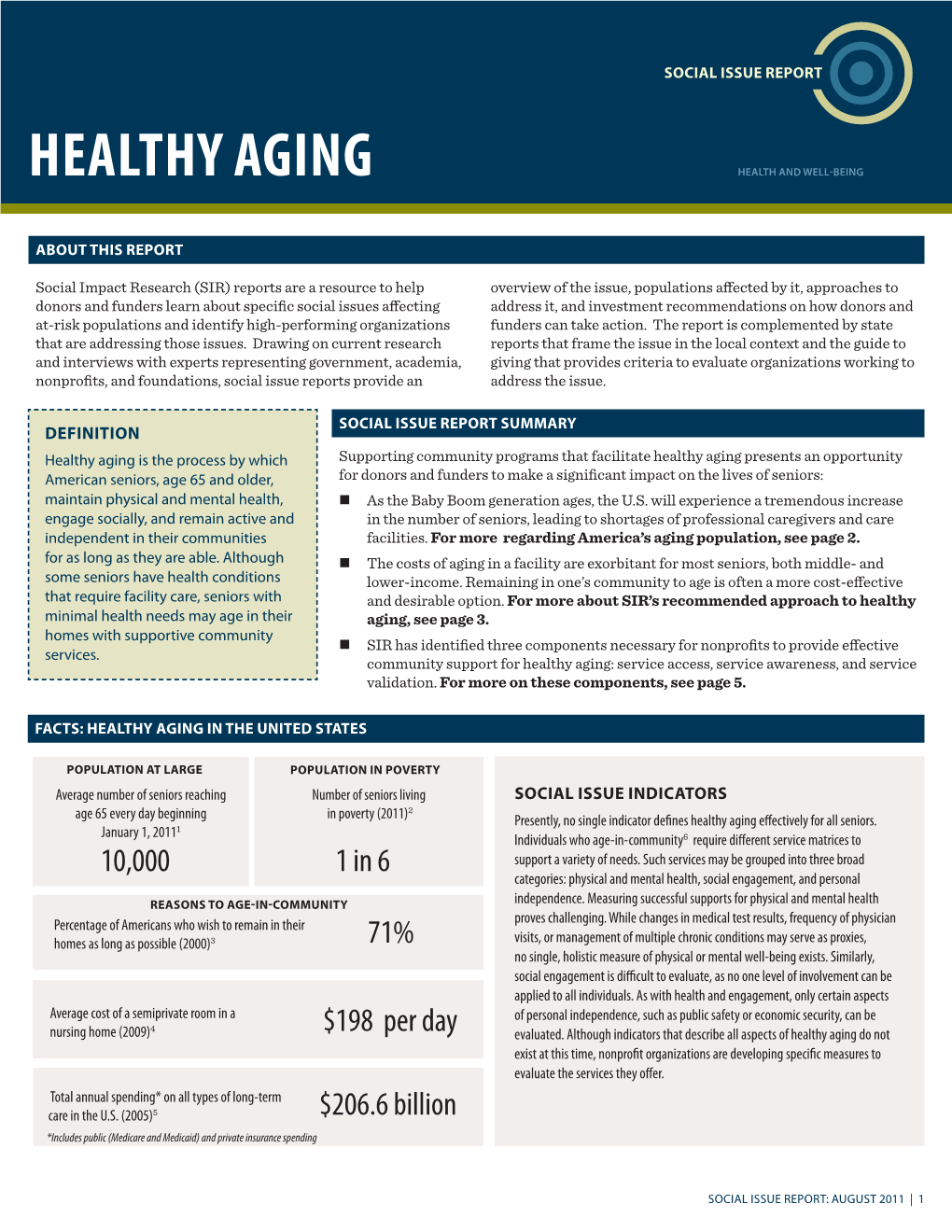 Social Issue Report on Healthy Aging