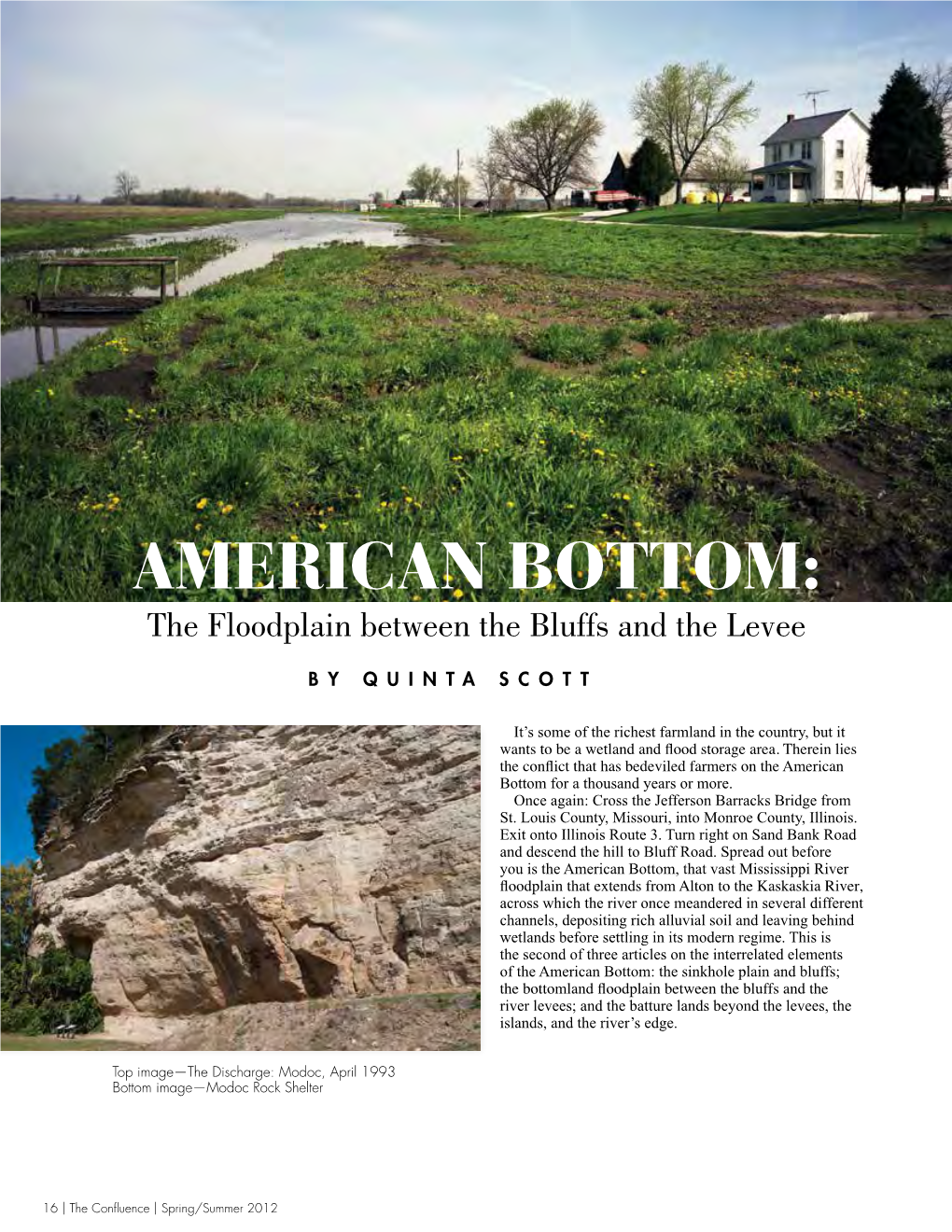 AMERICAN BOTTOM: the Floodplain Between the Bluffs and the Levee