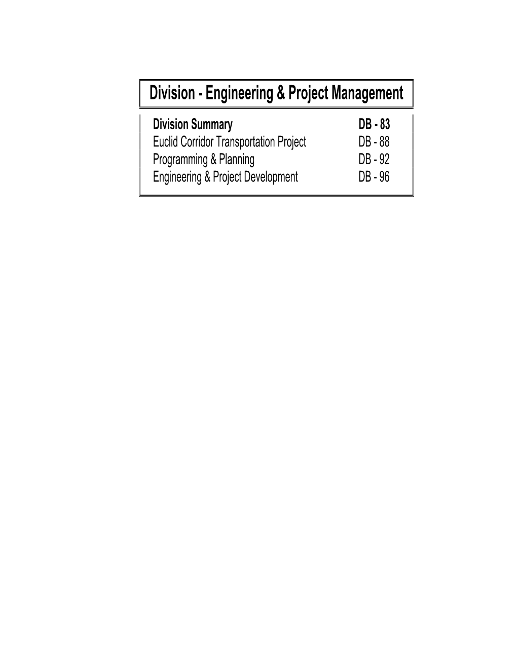 Engineering & Project Management Division