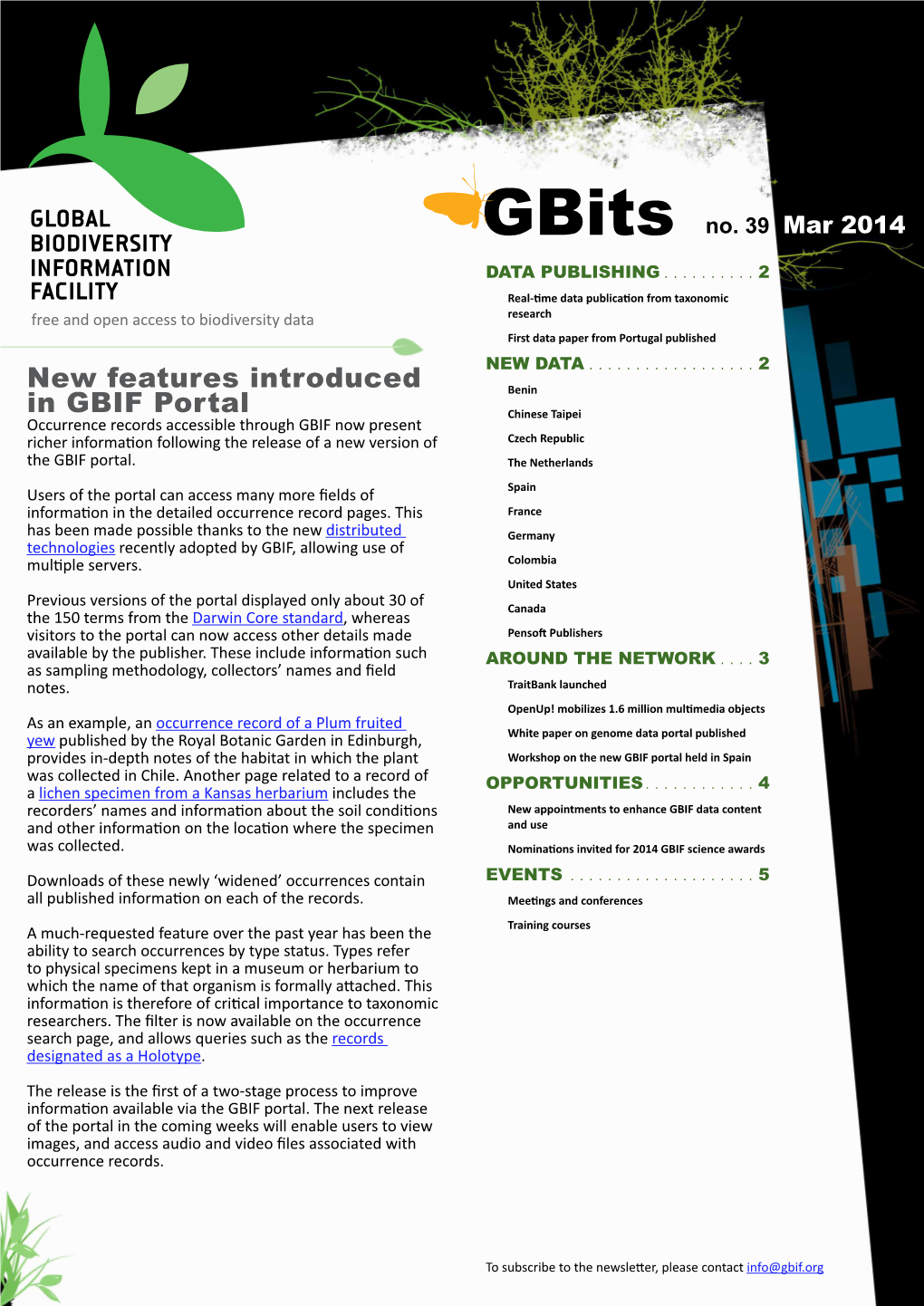GBIF Newsletter (Mar. 2014)