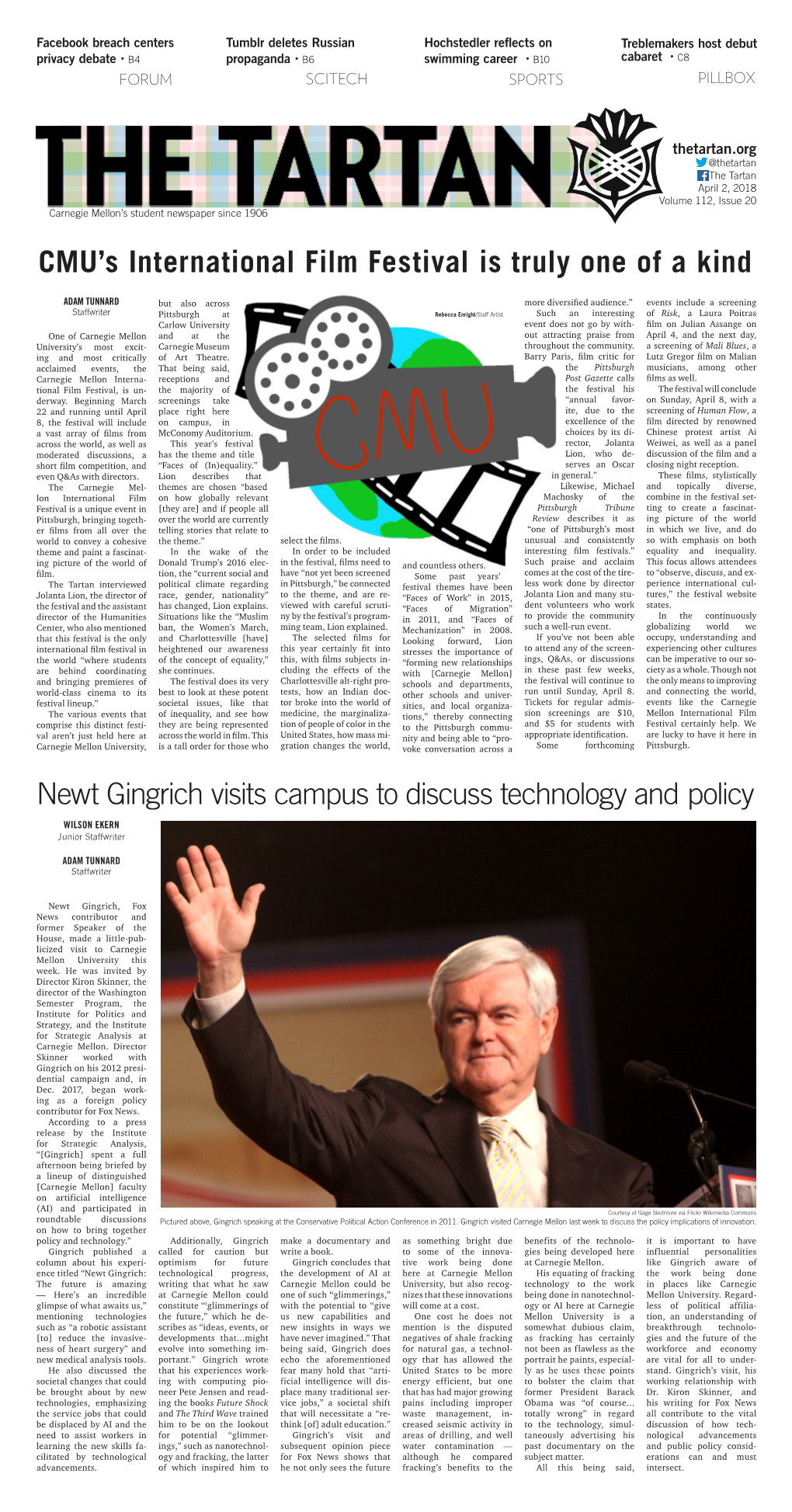 CMU's International Film Festival Is Truly One of a Kind Newt Gingrich