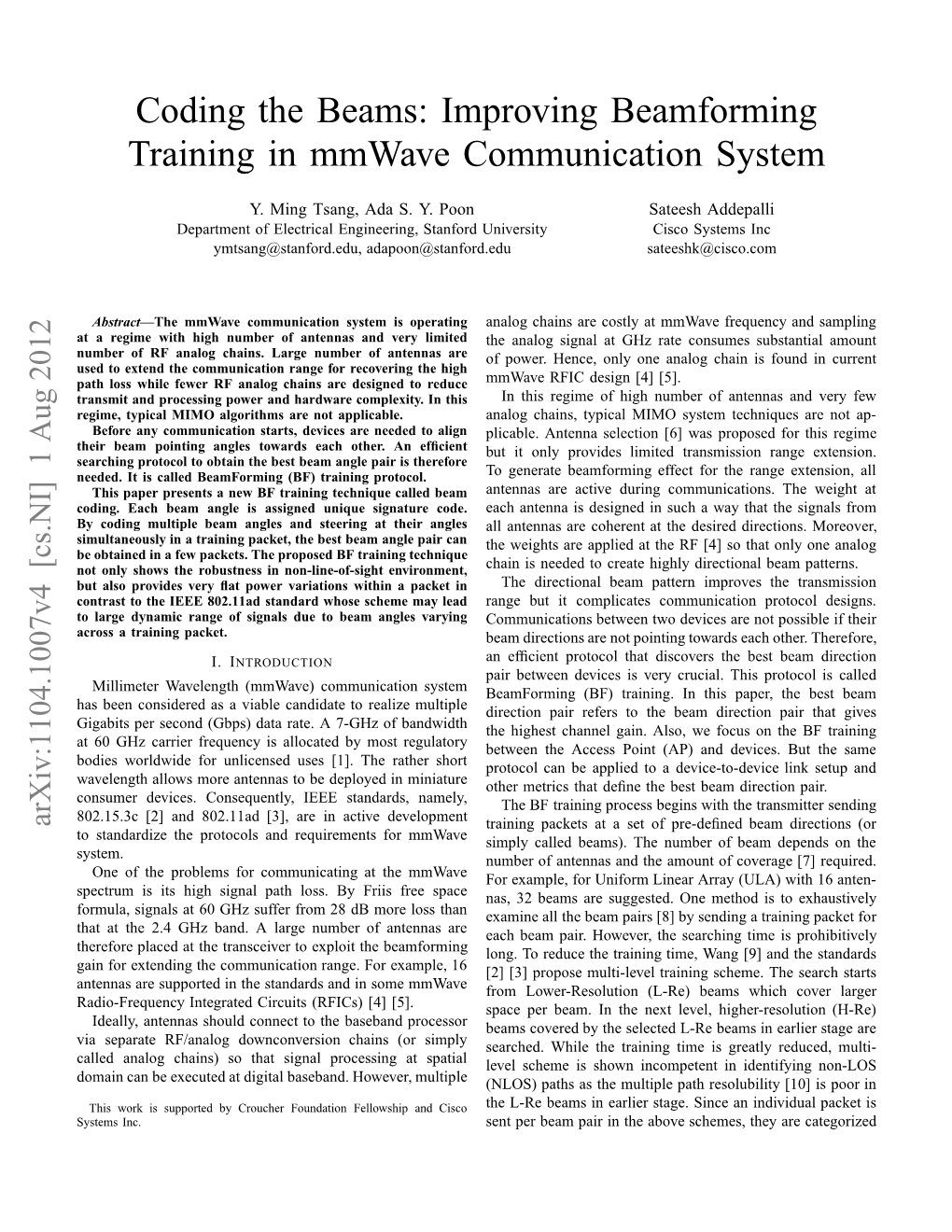 Coding the Beams: Improving Beamforming Training in Mmwave Communication System