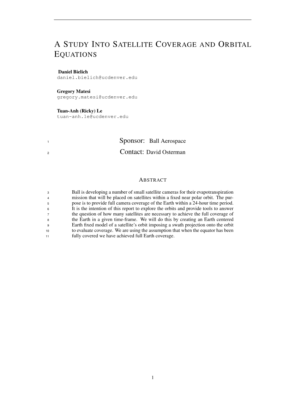 Astudy Into Satellite Coverage and Orbital Equations