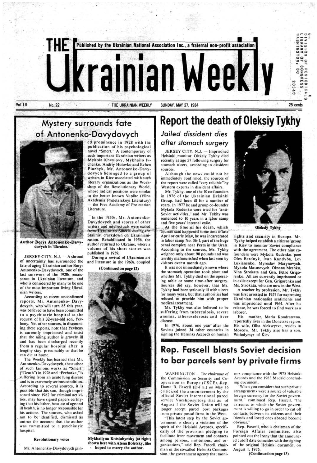 The Ukrainian Weekly 1984