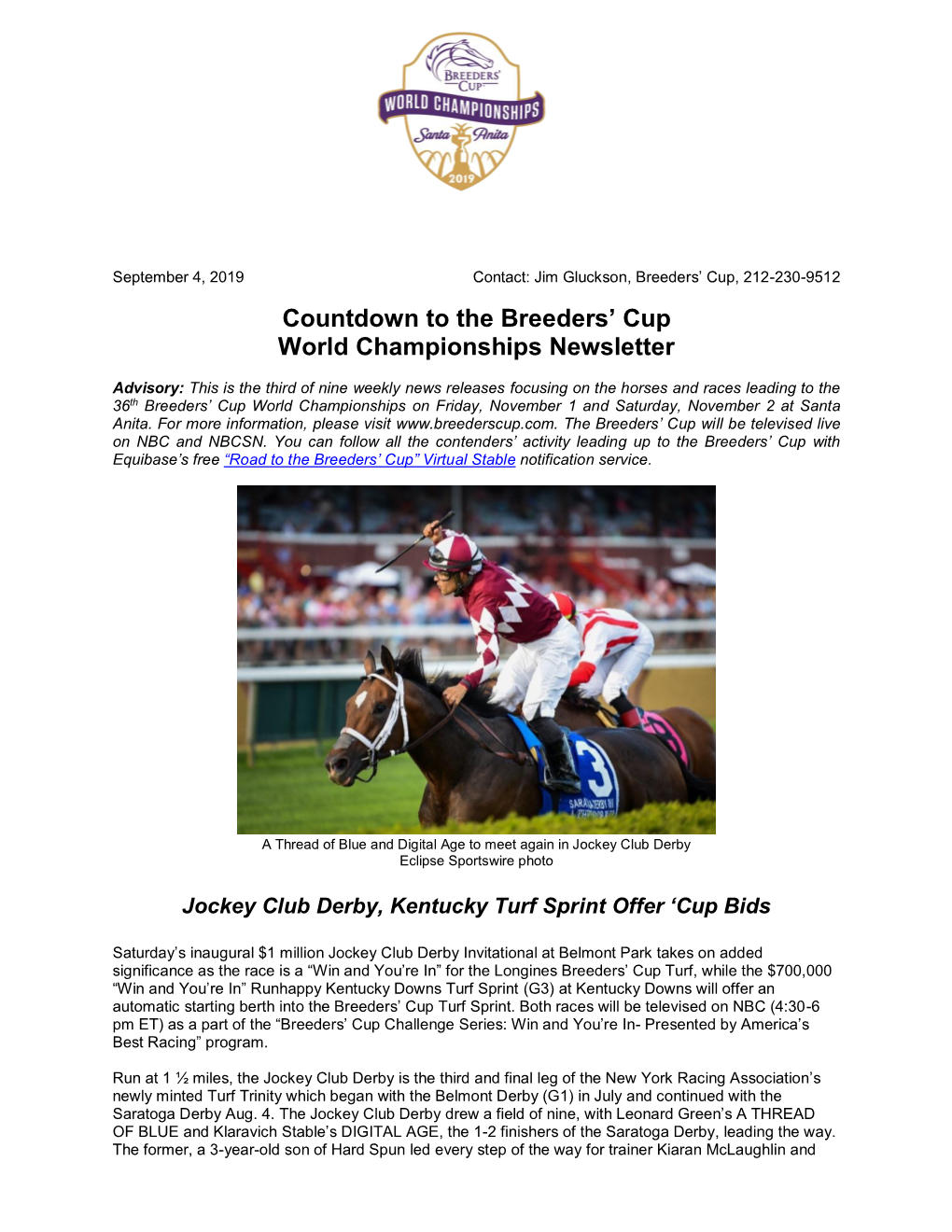 Read the Full Countdown to the Breeders' Cup World