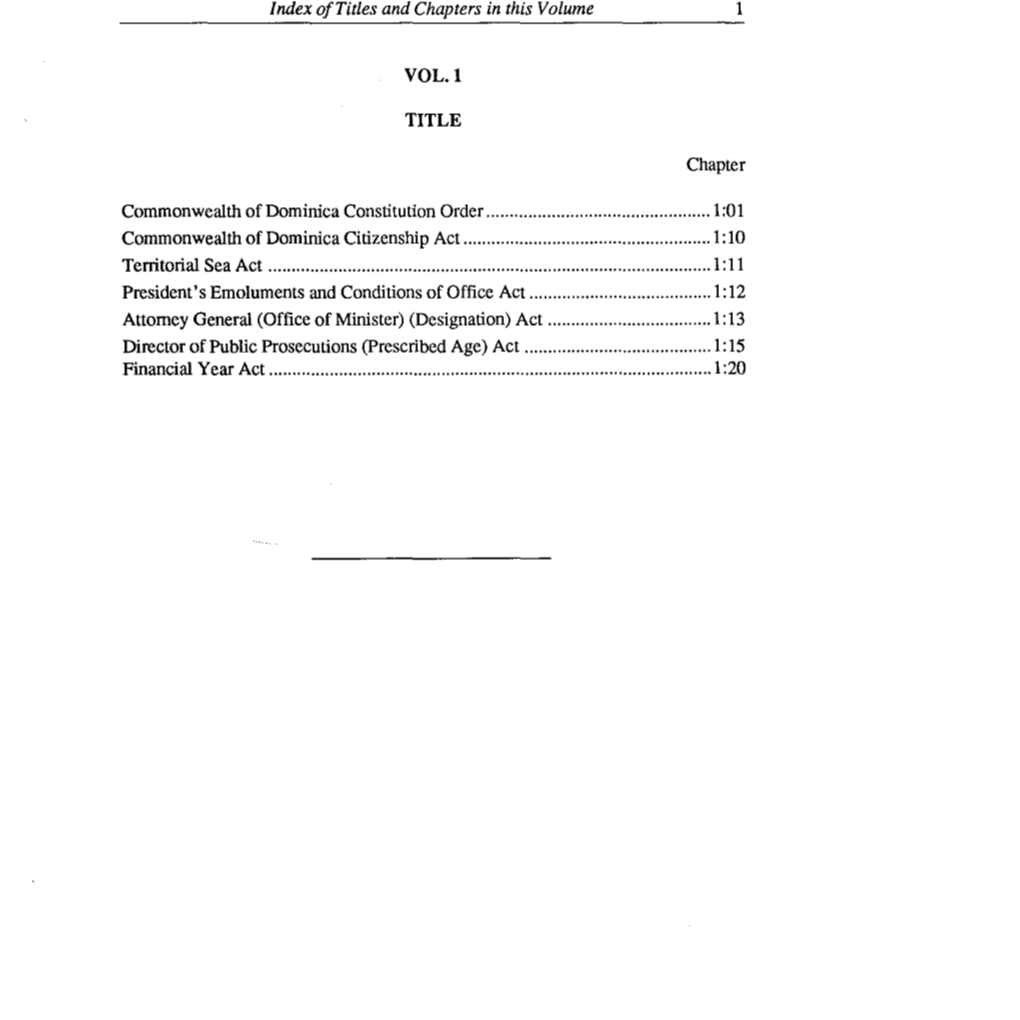 The Commonwealth of Dominica Constitution Order