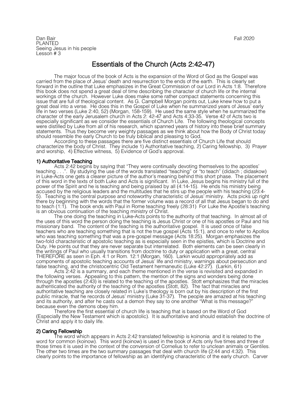 Essentials of the Church (Acts 2:42-47)