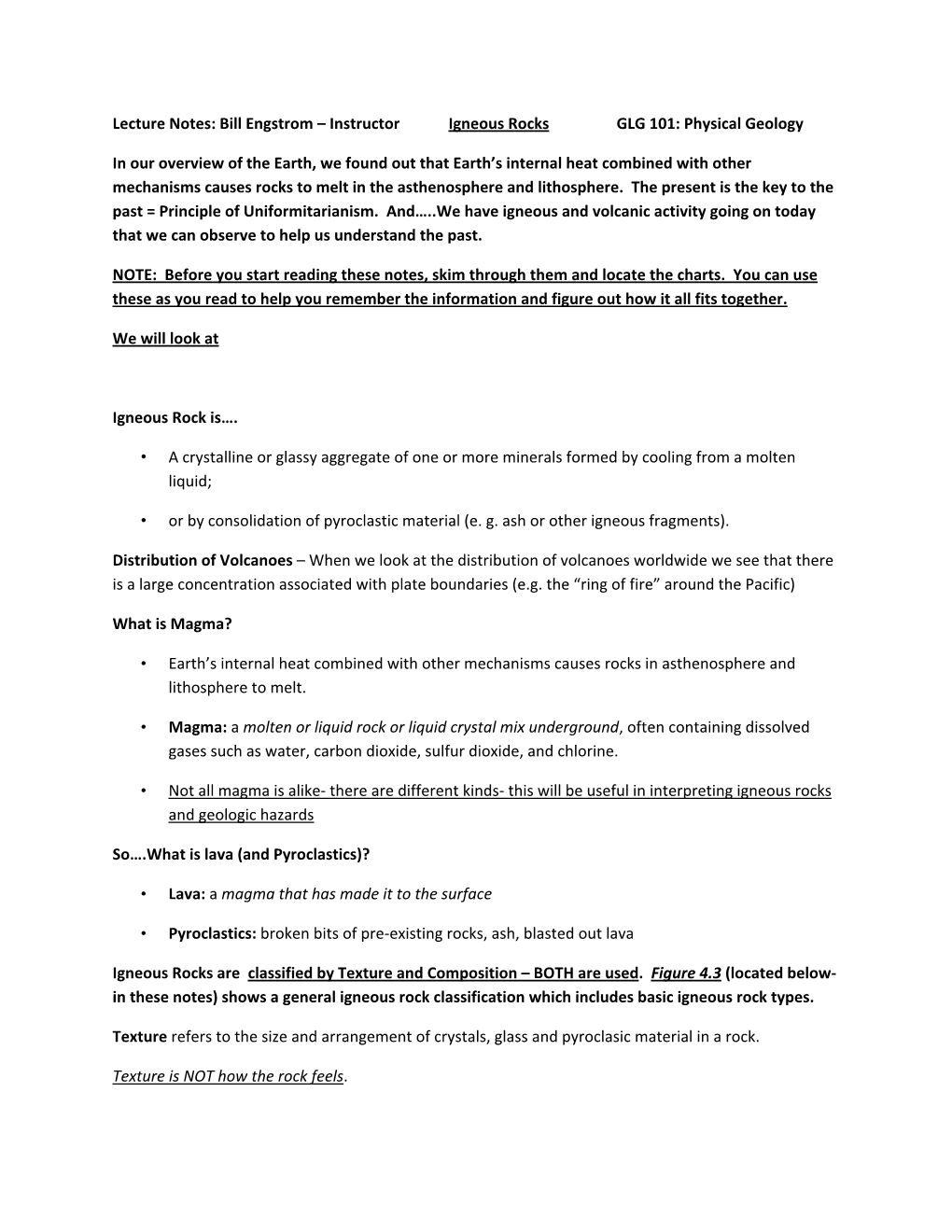 Lecture Notes 3 Igneous Rocks