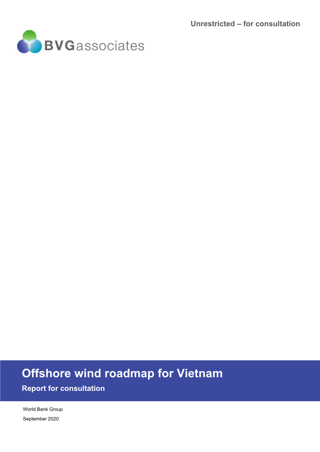 Offshore Wind Roadmap for Vietnam Report for Consultation Subtitle World Bank Group September 2020