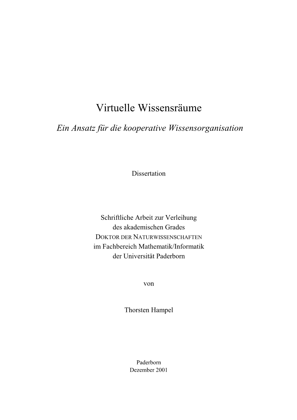 Virtuelle Wissensräume