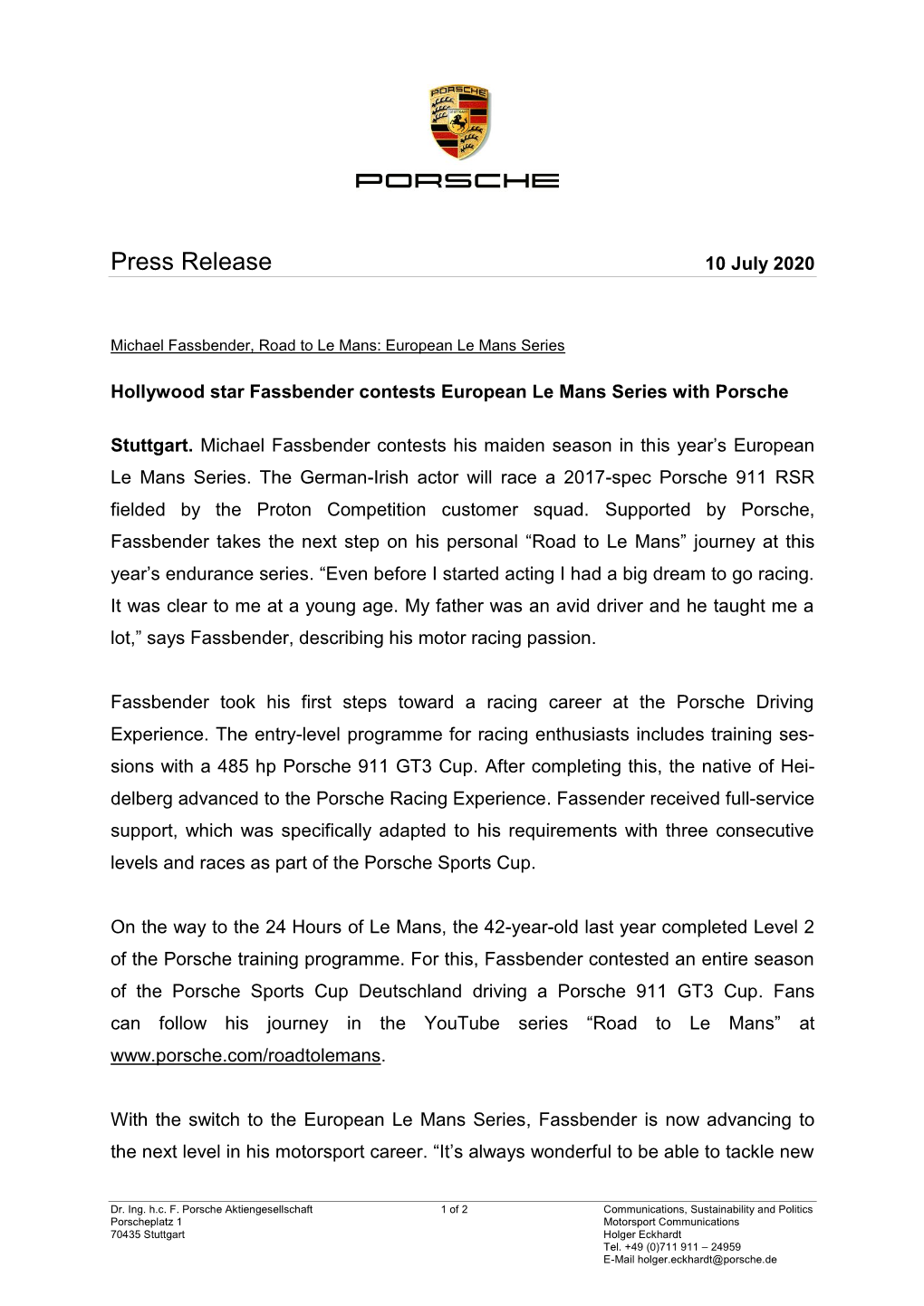 Press Release 10 July 2020