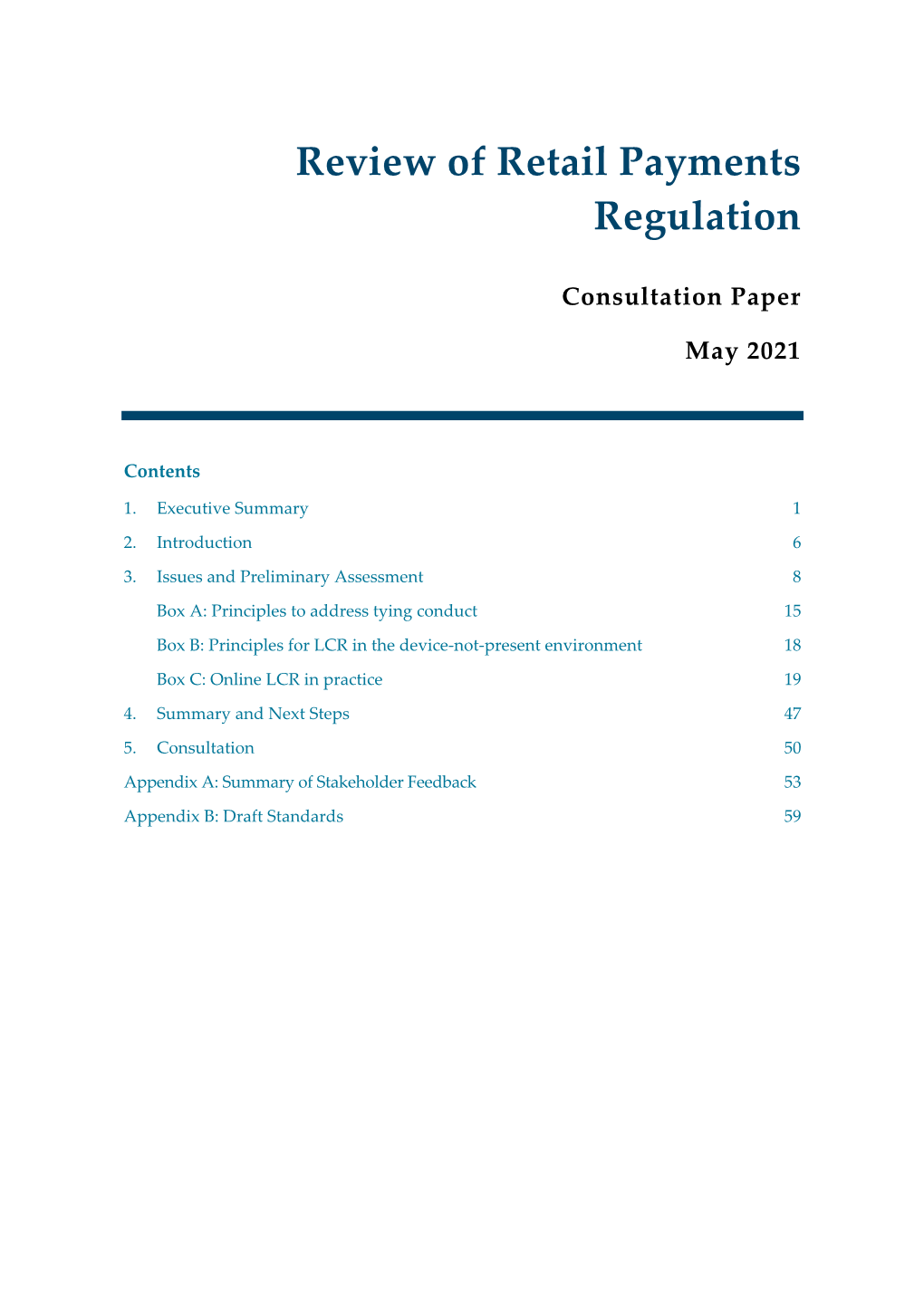 Review of Retail Payments Regulation