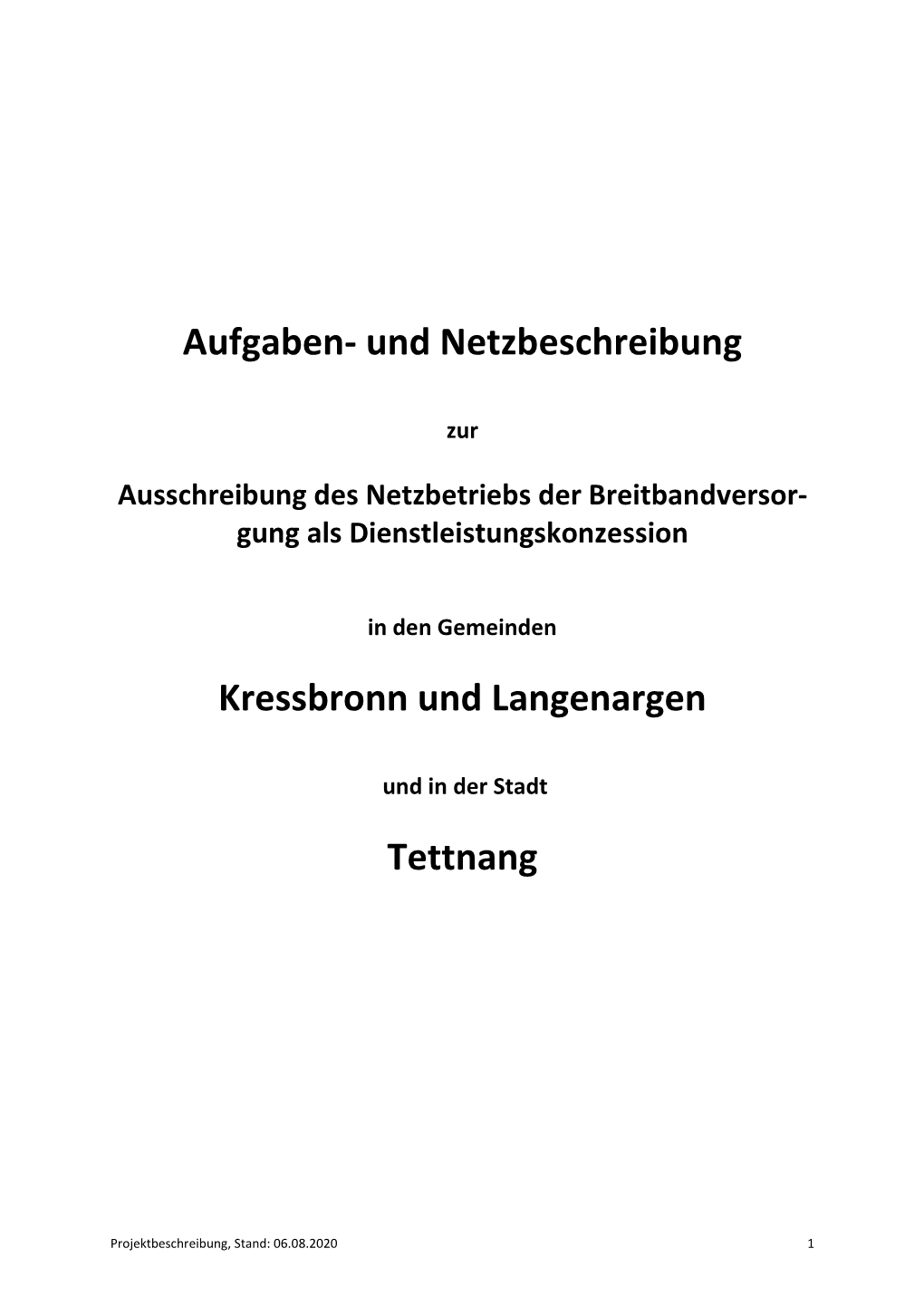 Aufgaben- Und Netzbeschreibung Kressbronn Und Langenargen