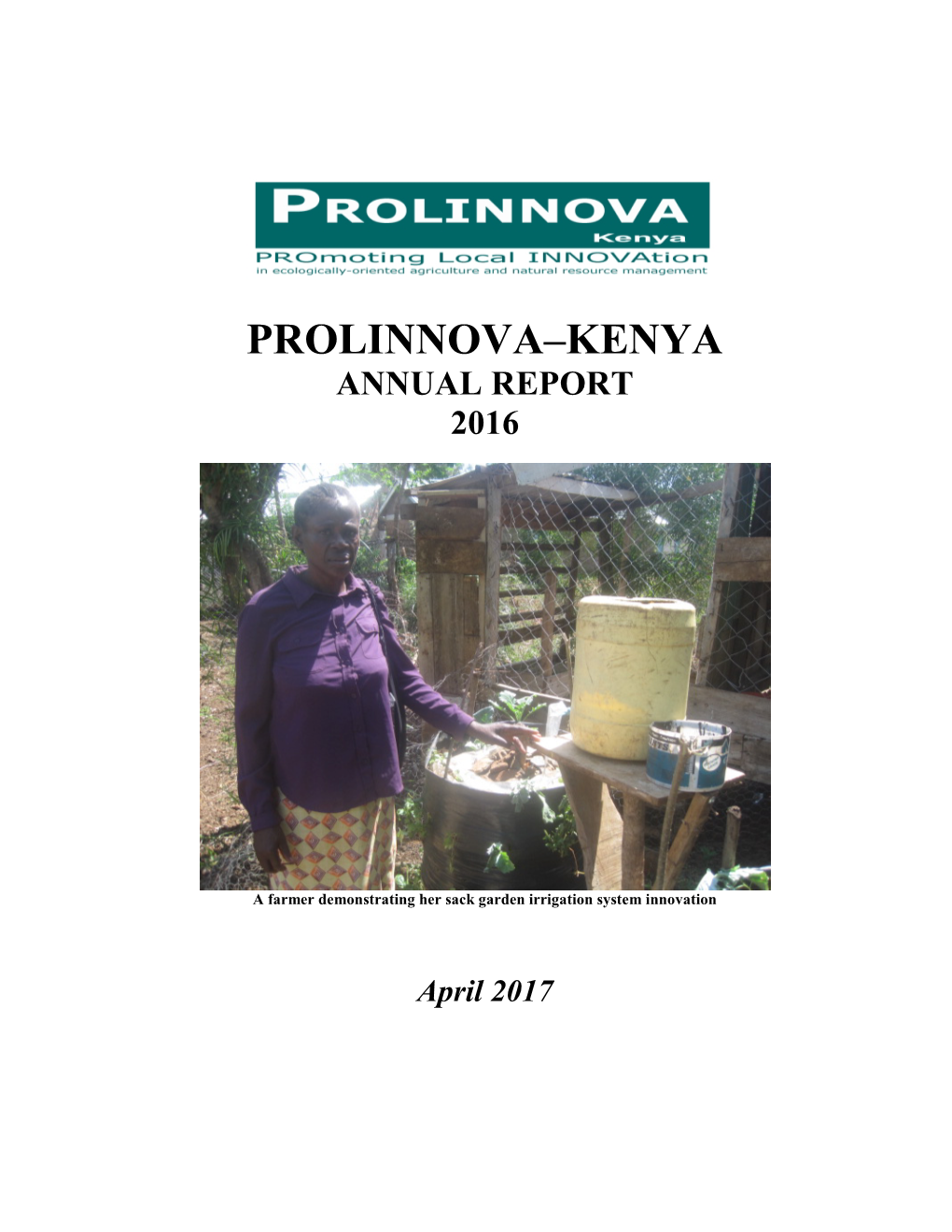 Prolinnova–Kenya Annual Report 2016