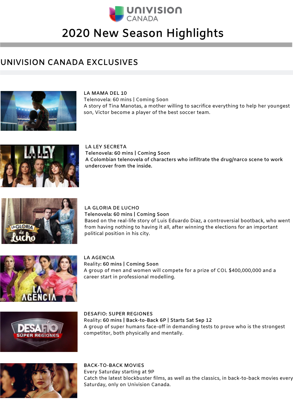 Copy of 2020 Univision Canada New Season Highlights