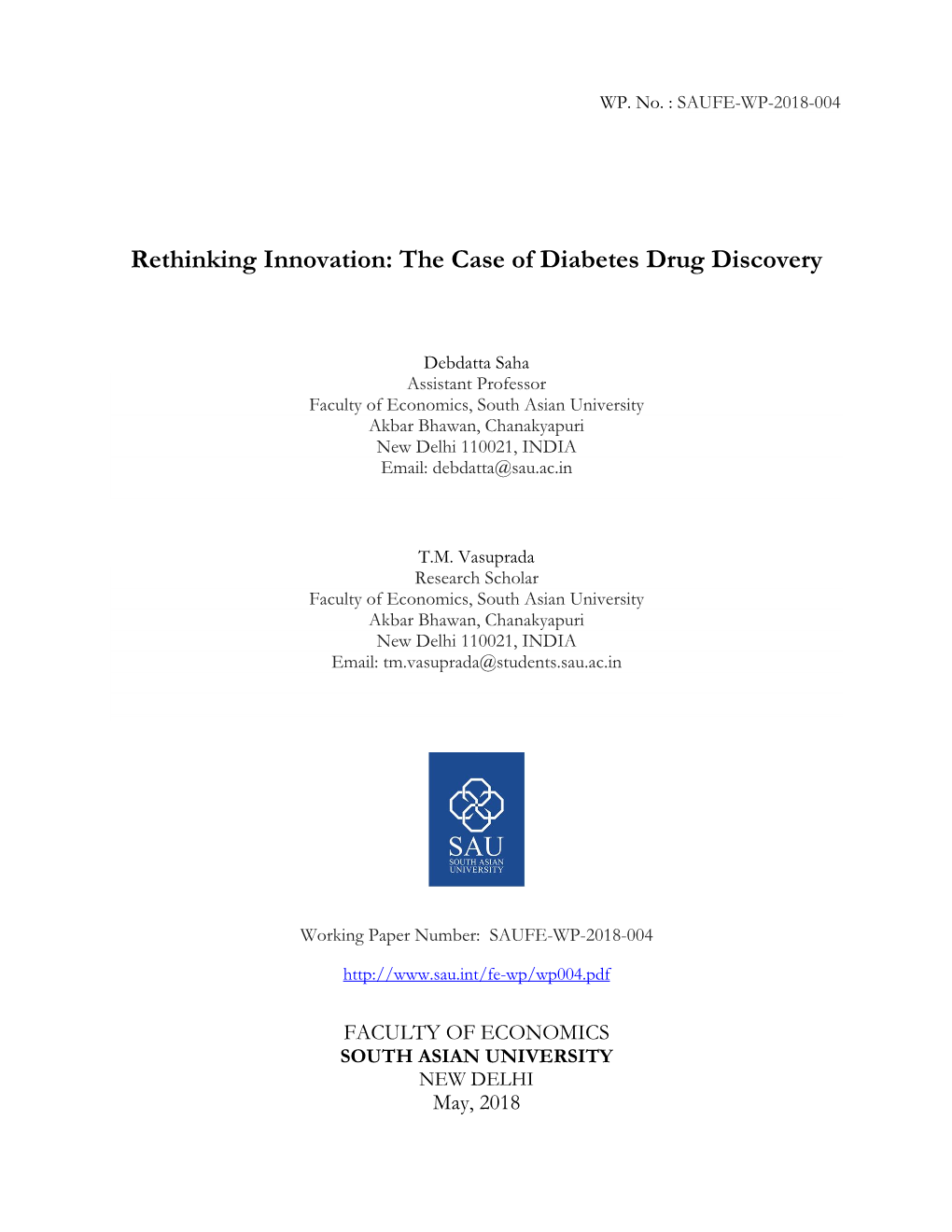 Rethinking Innovation: the Case of Diabetes Drug Discovery