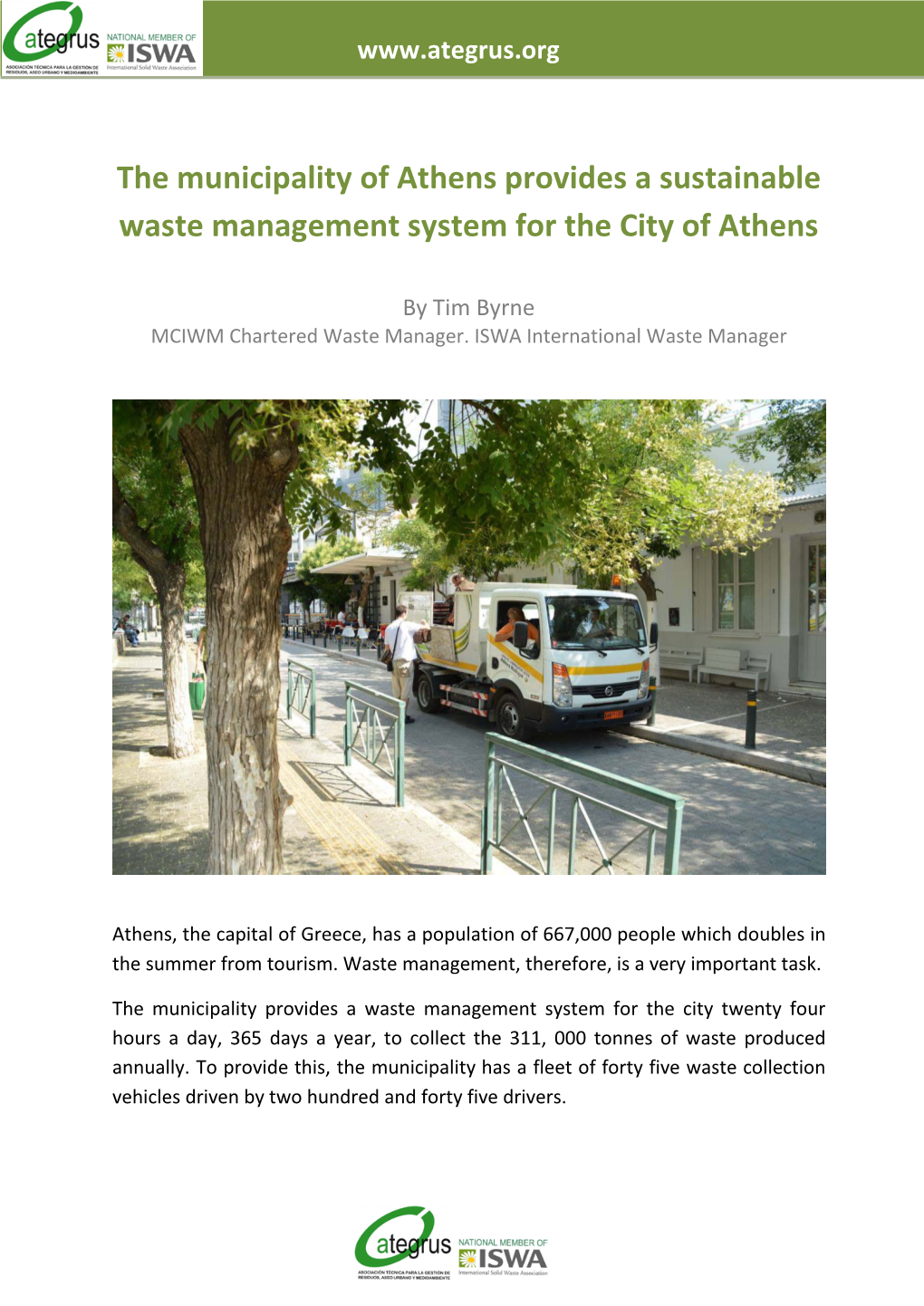 The Municipality of Athens Provides a Sustainable Waste Management System for the City of Athens