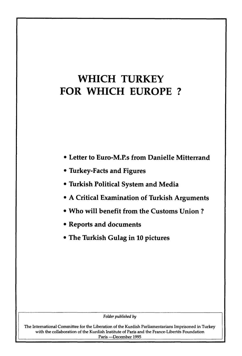 Which Turkey for Which Europe(PDF)